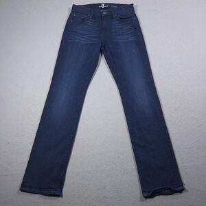 7 For All Mankind Slimmy Jeans Mens 28x34 Blue Stretch Denim Slim Fit Dark Wash
